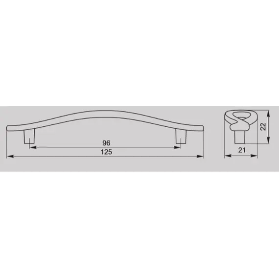 Ручка скоба для мебели Валмакс FS-188 096, 96 мм, бронза старая (ТЗ). - 2