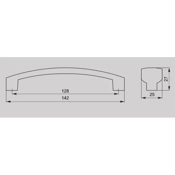 Ручка скоба для мебели Валмакс FS-035 128 Cr, 128 мм, хром глянцевый (ТЗ). - 2