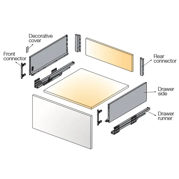 Выдвижной ящик с тонкой стенкой Titus Tekform slimline DW145 450 мм, цвет антрацит. Арт: 655-8G45-185-00 - 38