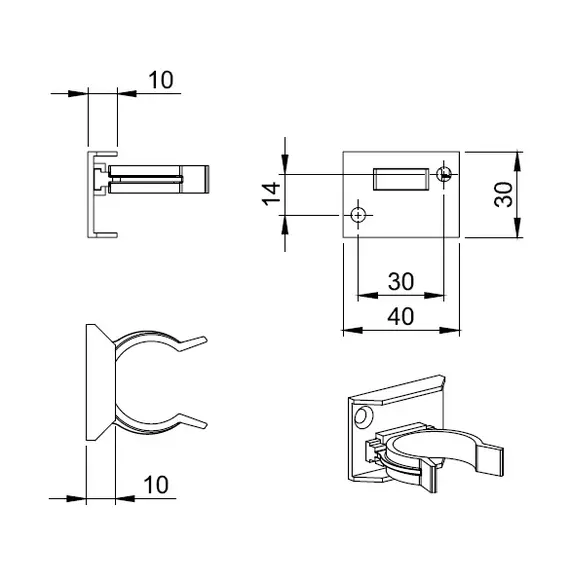 Клипса пластиковая к опоре мебельной арт.423.1000.03 - 9