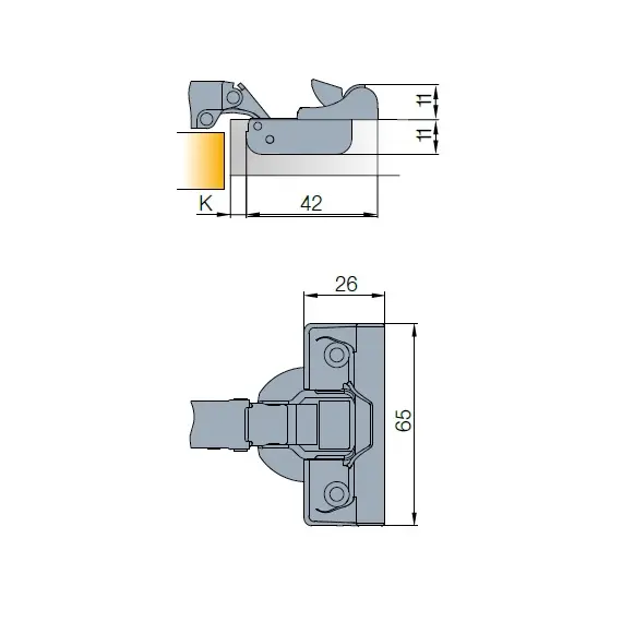 Петля B-type i3 с доводчиком Glissando для фальшпанели 90 110/52/18 мм арт.242-0Y50-650-00 - 6
