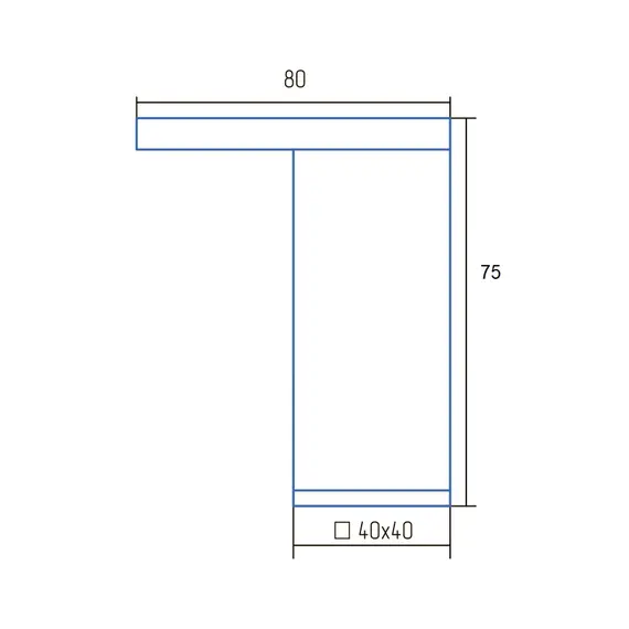 Опора ОСК 75-К стационарная квадратная H 75 мм хром матовый - 10