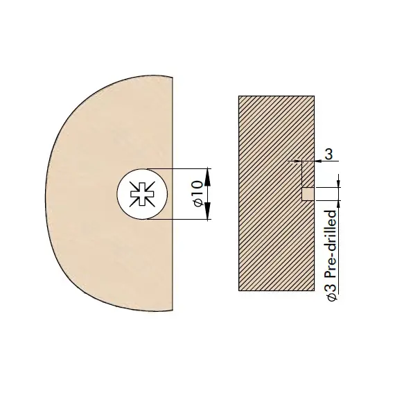 Пластина для магнита 10х1 мм с резьбой арт.971.SF00.50 - 2