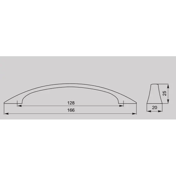Ручка скоба для мебели Валмакс FS-046 128 Me, 128 мм, золото (ТЗ). - 6