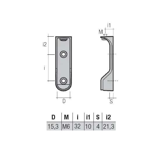 Штангодержатель, верхнее крепление М6, никель арт.RT50ZNL - 13