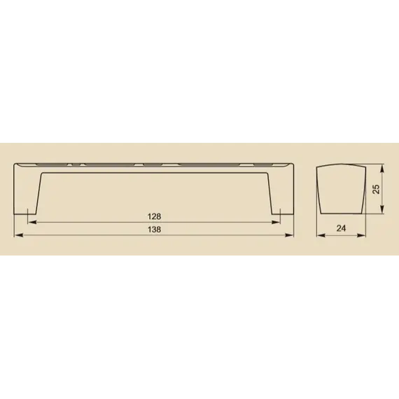 Ручка скоба для мебели Sagittario FS-116 128 Cr, 128 мм, хром глянцевый (ТЗ). - 7