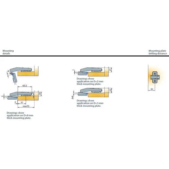 Петля мебельная Titus S-Type для фальшпанели стеклянных фасадов 110/18 мм. Арт: 248-0N27-850-0X - 29