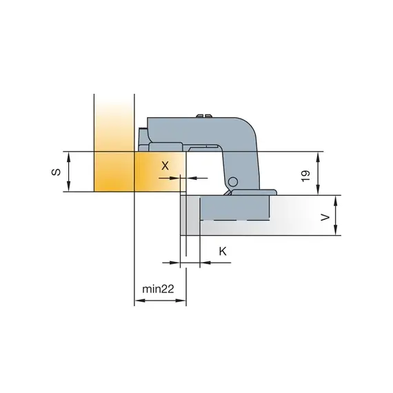 Петля мебельная Titus B-Type для фальшпанели 110/48/0 мм. Арт: 248-0V66-050-00 - 12