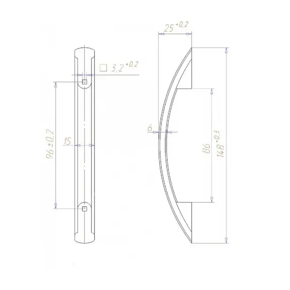 Ручка-скоба Кламет РС 26-96  вишня - 2