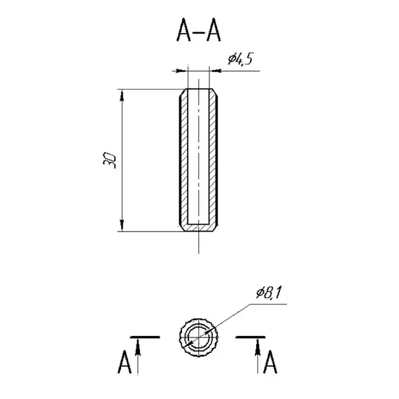 Шкант пластмассовый 8х30 (полый) арт.ROY.210811.28 - 6