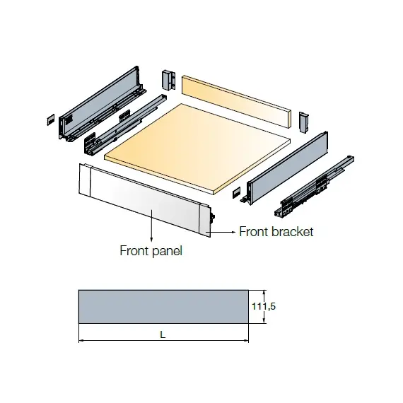 Панель фронтальная внутренняя 1200 для ящиков Tekform slimline+ DW70/145/182, белый арт.656-8053-511-00 - 2
