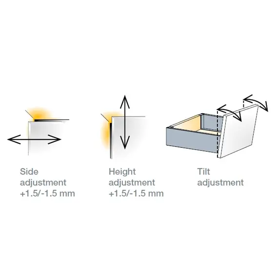 Выдвижной ящик Tekform Slimline+ DW70 500 мм, Screw-in, белый арт.656-8358-150-00 - 3