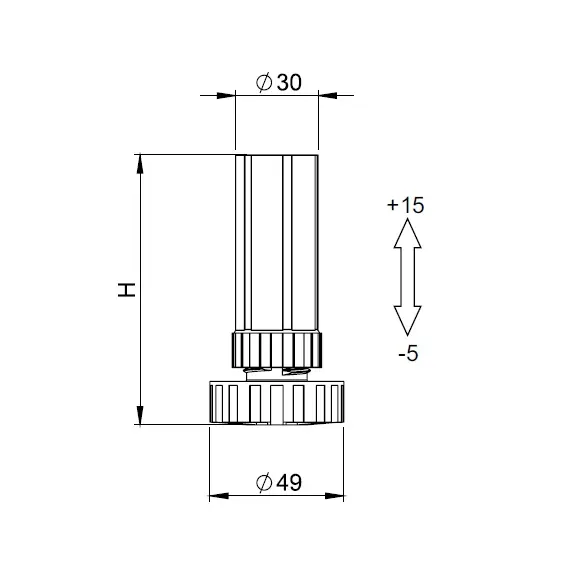 Опора регулируемая из пластмассы 100 мм арт.441.1000.03 - 17