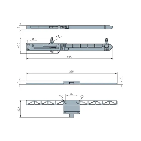 Доводчик (демпфер) мебельный Titusoft MD для металлических ящиков (комплект) арт.973-0X39-380-K2 Titus - 59