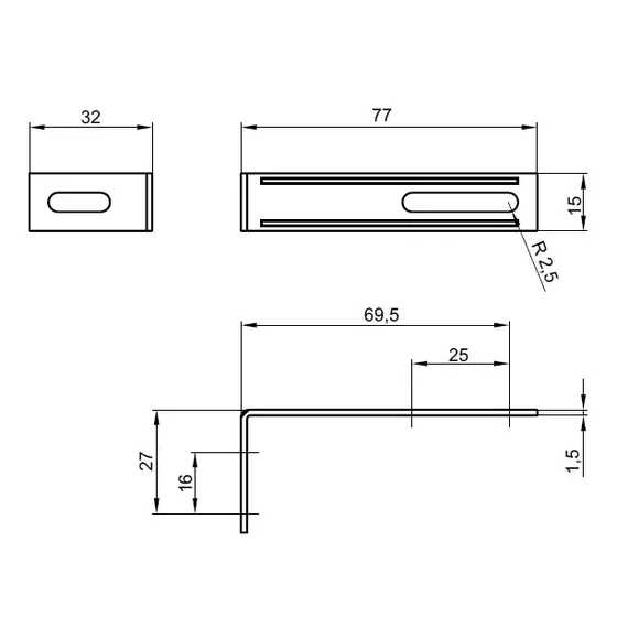 Уголок крепежный 77х32 арт.7103.000.40 - 9