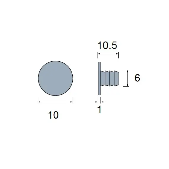Пластина для толкателя Push Latch MC, забивная, d6x10 mm 915-7189-050-00 - 8