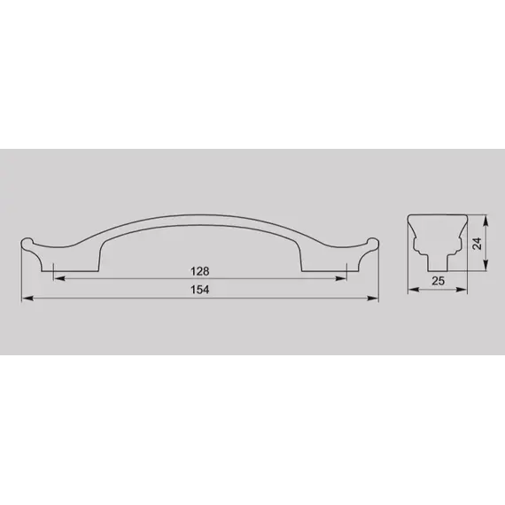Ручка скоба для мебели Валмакс FS-131 128, 128 мм, серебро прованс 9003 белый матовый (ТЗ). - 8