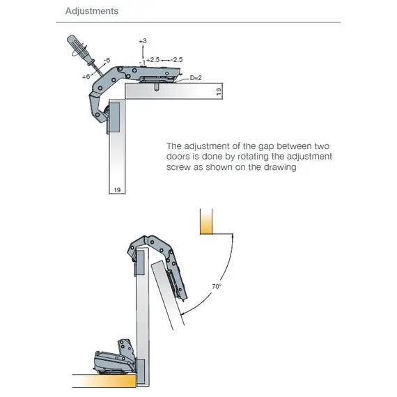 Петля T-type для складных фасадов 70/52 мм арт.721-0PM0-650-00 - 68