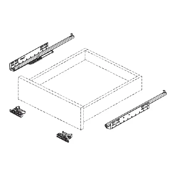 Направляющие скрытого монтажа 3/4 открывание SoftClose установка замками 450 мм арт.658-3045 - 15