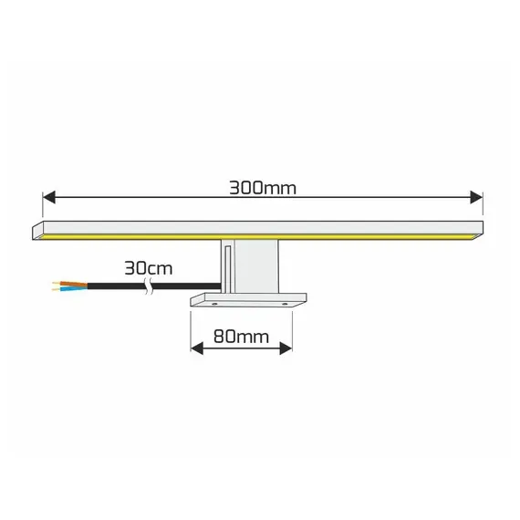 Светильник LED AMBER UNIWERSALNY IP44 4,5W 230VAC 6000К, провод 30 см, хром арт.AMBER-U-60K-01 - 70