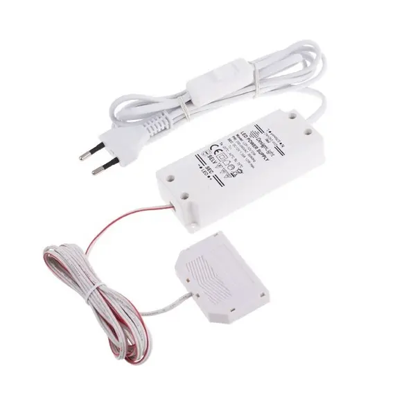 Блок питания LED STANDARD PLUS 12W 12VDC, черный провод 4 м, ручной выключатель, разветвитель 6 гнезд арт.U12-012-SP-2C1-206 - 15