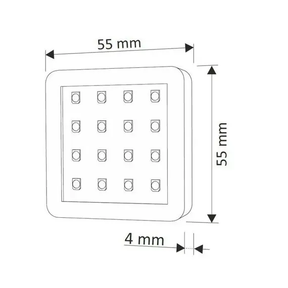 Комплект светильник LED SQUARE 2 (3 шт + блок питания) 3000К, провод 2 м, алюминий арт.ZSQUARE-3P-AL-BC-02W - 18