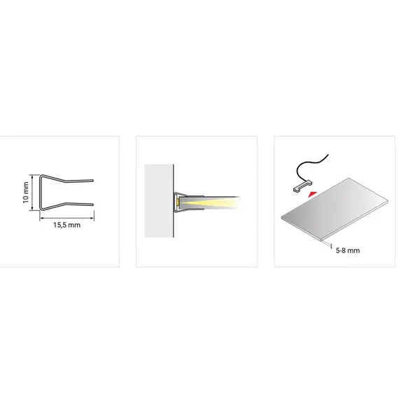 Светодиодный светильник Klips LED 0,25W/12VDC металлический 6000К с 2 метровым проводом и мини коннектором арт.KLIPS-IN-BZ - 12