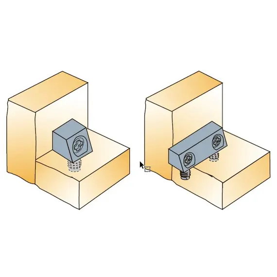 Стяжка Minibloc D10 мм для присадок с плоскости панели (белый) арт.002107-877-001 - 21