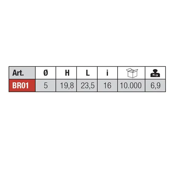 Стопор для полки, d=5 мм арт.BR01PN - 13