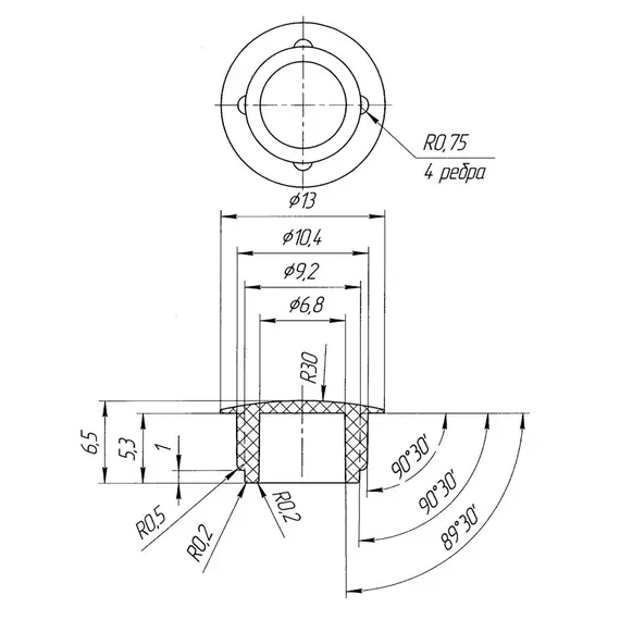 Заглушка D 10мм Дуб молочный арт.ROY.210811.15 - 10