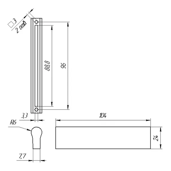Ручка-рейлинг 96 СП Сатин арт.ROY.210811.25 - 9