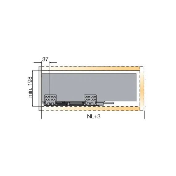 Выдвижной ящик с тонкой стенкой Titus Tekform slimline DW145 450 мм, цвет белый. Арт: 655-8G45-150-00 - 21