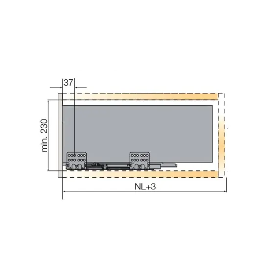 Выдвижной ящик с тонкой стенкой Titus Tekform slimline DW182 450 мм, цвет белый. Арт: 655-8H45-150-00 - 21