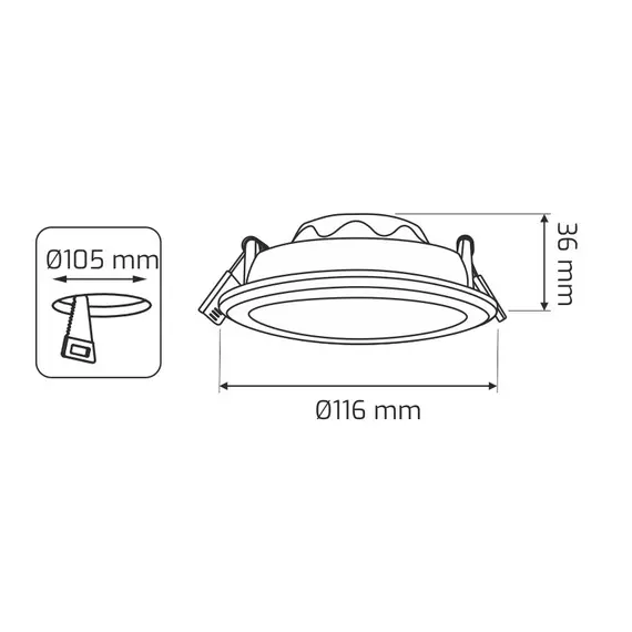 Светильник LED APOLLO 9W 230VAC 6000К арт.APOLLO-9-60K-02 - 33