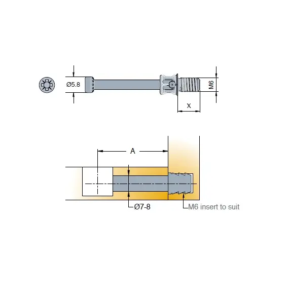 Эксцентриковая стяжка, комплект (009699+009592) Titus арт.009699-885-K02 - 18