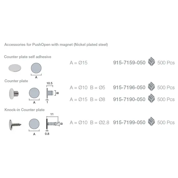 Толкатель PushOpen с магнитом врезной длинный (серый) арт.915-7186-380-00 - 8