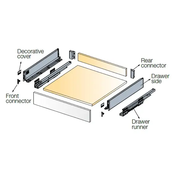 Выдвижной ящик Tekform Slimline+ DW182 400 мм, Screw-in, белый арт.656-8377-150-00 - 10