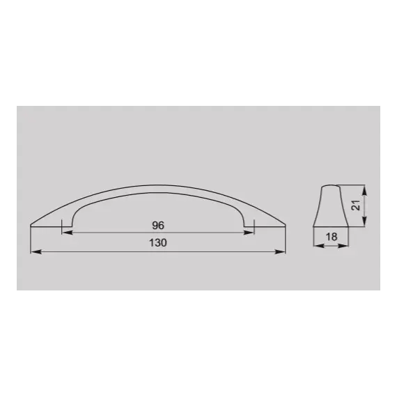 Ручка скоба для мебели Валмакс FS-046 096 Cr, 96 мм, хром матовый (ТЗ). - 23