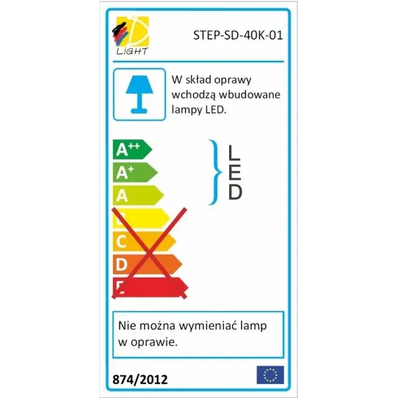 Светильник LED STEP 1,4W 12VDC 4000К, провод 30 см, белый арт.STEP-BI-40K-01 - 36
