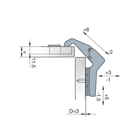 Петля мебельная Titus S-Type для фальшпанели 45 мм. Арт: 248-0U21-050-ST - 60