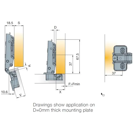Петля T-type 110/52/0 мм арт.702-0AM0-054-00 - 24