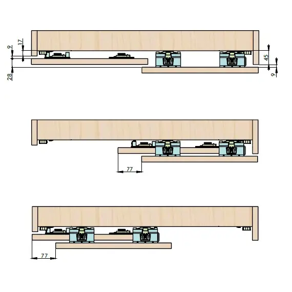 RAM.A21 Система раздвижных дверей RAM (комплект для 2-ух дверей) - 10
