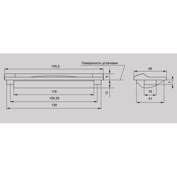 Ручка ракушка для мебели Валмакс FR-006 128 Cr, 128 мм, хром глянцевый светлый (ТЗ). - 24
