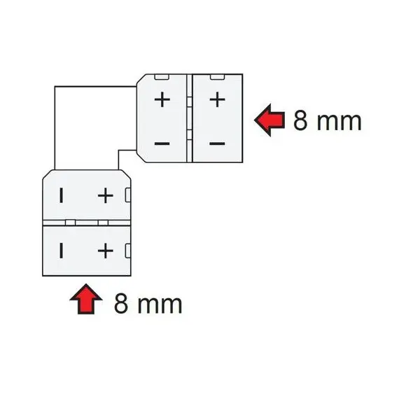 Коннектор для LED ленты 8 мм, угловой арт.MO-LF08-L-D1 - 62