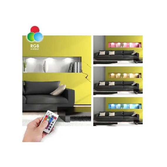 Светильник LED SQUARE 2 RGB, 2,0W 12VDC 9LED, провод 2 м, алюминий арт.SQUARE2-AL-RGB-01W - 105