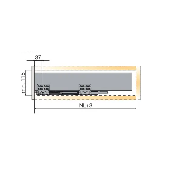 Выдвижной ящик с тонкой стенкой Titus Tekform slimline DW70 450 мм, цвет антрацит. Арт: 655-8E45-185-00 - 39