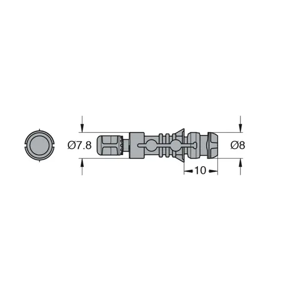 Дюбель мебельный для алюминиевого профиля Titus System 5 Quickfit-P2F длина 24 мм. Арт: 005414-835-001 - 43