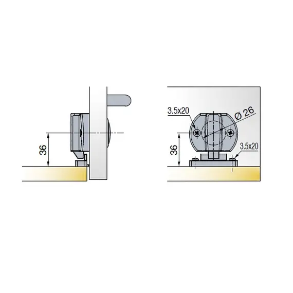 Замок магнитный с планкой, серый арт.917-9163-380 - 60