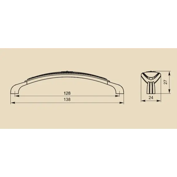 Ручка скоба для мебели Sagittario FS-138 128 Cr, 128 мм, хром глянцевый/белый (ТЗ). - 37