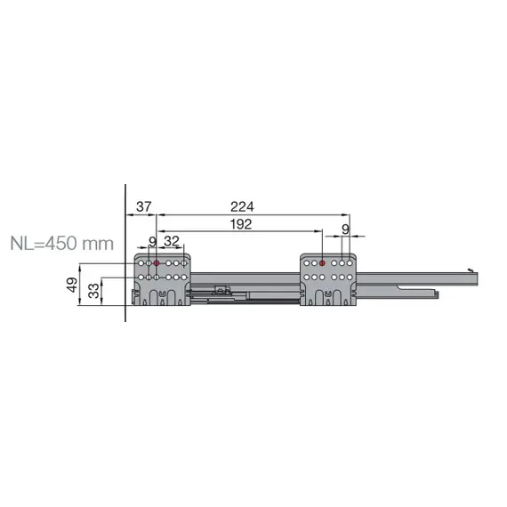 Выдвижной ящик с тонкой стенкой Titus Tekform slimline DW182 450 мм, цвет белый. Арт: 655-8H45-150-00 - 67